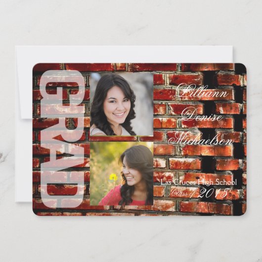 5時間365日のブリック・ウォールグランジ・建物に関する上級者向け発表 案内状 (正面)