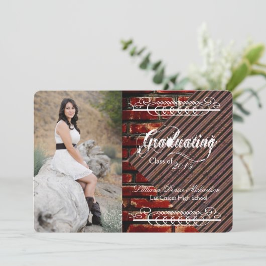 5時間365日のブリック・ウォールグランジ・建物に関する上級者向け発表 案内状 (スタンド正面)