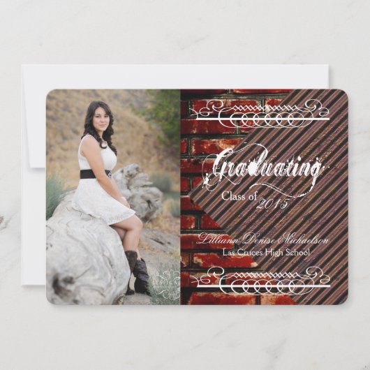 5時間365日のブリック・ウォールグランジ・建物に関する上級者向け発表 案内状 (正面)