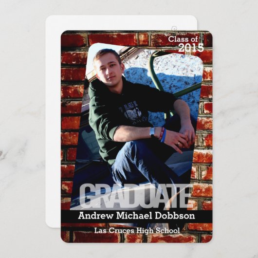 5時間365日のブリック・ウォールグランジ・建物に関する上級者向け発表 案内状 (正面/裏面)