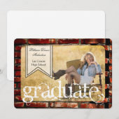 5時間365日のブリック・ウォールグランジ・建物に関する上級者向け発表 案内状 (正面/裏面)