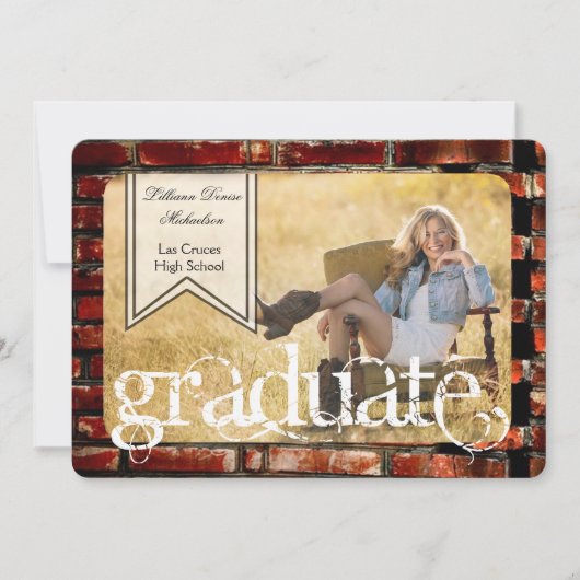 5時間365日のブリック・ウォールグランジ・建物に関する上級者向け発表 案内状 (正面)