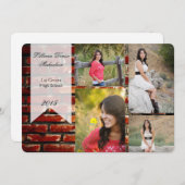 5時間365日のブリック・ウォールグランジ・建物に関する上級者向け発表 案内状 (正面/裏面)