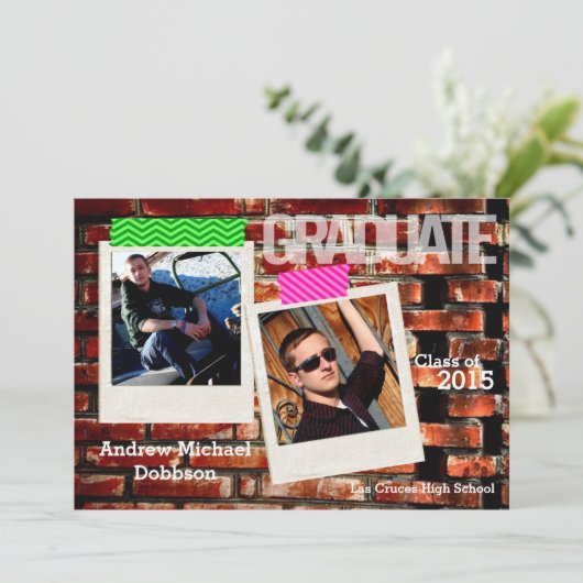 5時間365日のブリック・ウォールグランジ・建物に関する上級者向け発表 案内状 (スタンド正面)