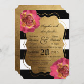 5時間365日のモダン白黒結婚式招待状 招待状 (正面/裏面)