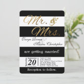 5時間365日のモダン白黒結婚式招待状 招待状 (スタンド正面)