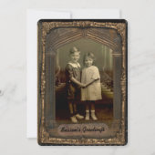 5時間365日のヴィンテージフォトフレームフェイクグリーティパーソナライズされたング 招待状 (正面)