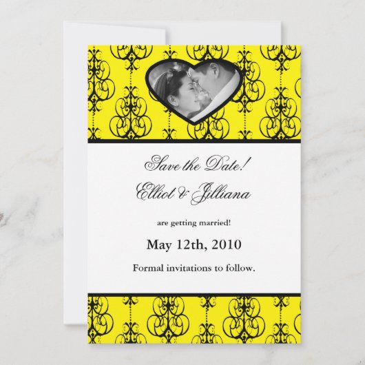 5時間365日の写真の保存婚約発表 招待状 (正面)