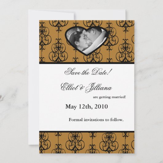 5時間365日の写真の保存婚約発表 招待状 (正面)