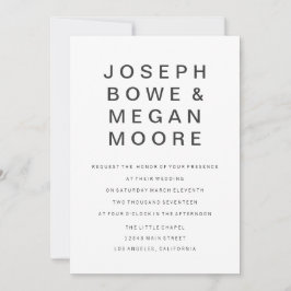 5時間365日の新しいゴシックミニマル結婚式招待状 招待状