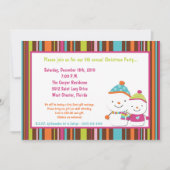 5時間365日の雪だるま·クリスモダンマス·パーティの招待状 招待状 (正面)