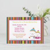 5時間365日の雪だるま·クリスモダンマス·パーティの招待状 招待状 (スタンド正面)