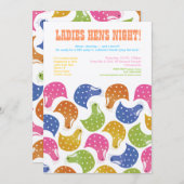 5時間365日の鶏の夜のバチェロレッテ結婚招待 招待状 (正面/裏面)