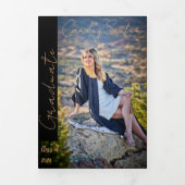 5時間365日の3回卒業発表招待状 三つ折り招待状 (カバー)