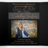 5時間365日の3回卒業発表招待状 三つ折り招待状 (内部中)