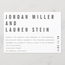 5時間365日のCharlie Minimalist結婚式招待状