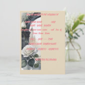 5時間365日のcremeバラ結婚式の招待 招待状 (スタンド正面)