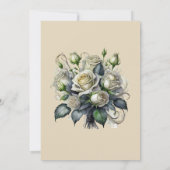 5時間365日のcremeバラ結婚式の招待 招待状 (裏面)