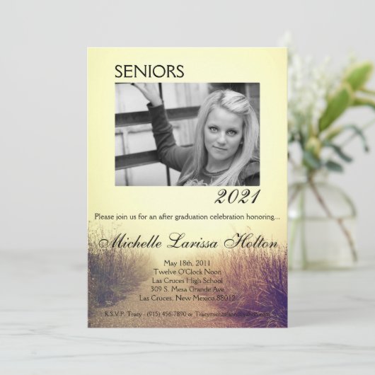 5時間365日フォト卒業パーティー招待状サンライズパス 招待状 (スタンド正面)