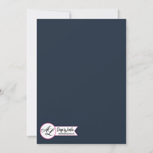 5時間365日フォト卒業パーティー招待状ベビーピンクCo 招待状 (裏面)