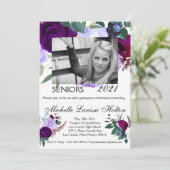 5時間365日フォト卒業パーティー招待状ラベンダーヒブ 招待状 (スタンド正面)
