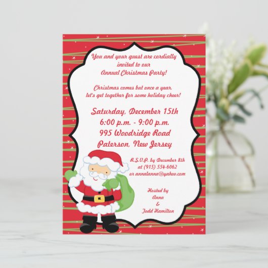5時間365日ミセス·クロース·クリスマス·パーティの招待状 招待状 (スタンド正面)