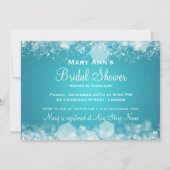 5時間365日対応のナイきらめくトブルーエレガントブライダルシャワー 招待状 (裏面)