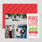 5時間365日、フォトピース、ラブ&ジョイフォトカード（3枚） シーズンカード (正面/裏面)