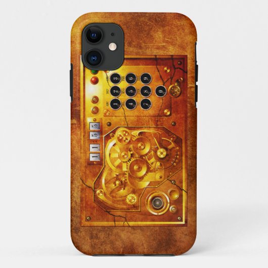 5時12分前のスチームパンク時計 グランジ Case-Mate iPhoneケース (裏面)