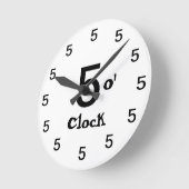 5時 ラウンド壁時計 (傾斜)