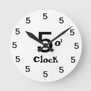 5時 ラウンド壁時計