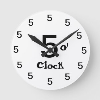 5時 ラウンド壁時計