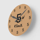 5時 ラウンド壁時計 (傾斜)