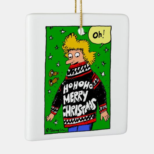 5月あなたのクリスマスのセーターはすべて暖かく及び醜いです セラミックオーナメント (右)