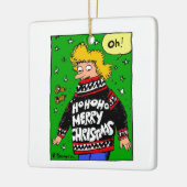 5月あなたのクリスマスのセーターはすべて暖かく及び醜いです セラミックオーナメント (左)