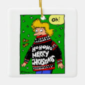 5月あなたのクリスマスのセーターはすべて暖かく及び醜いです セラミックオーナメント (正面)