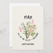 5月かわいらし誕生月花誕生日カード (正面/裏面)