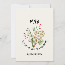 5月かわいらし誕生月花誕生日カード