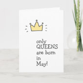 5月にクイーン生まれしかいないの!かわいい誕生日 カード (正面)
