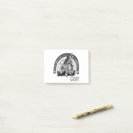 5月にレインボーWe衣服灰色の脳がん認識度 ポストイット (デスク上)