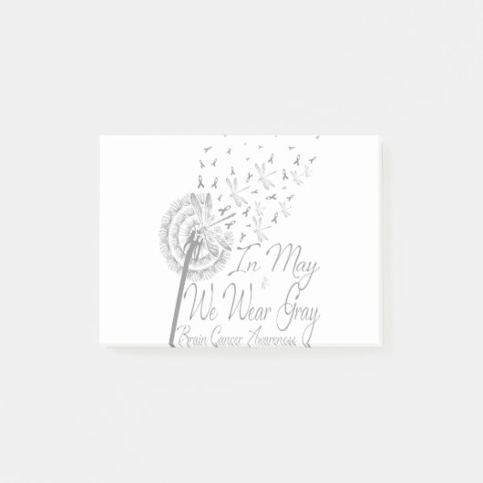 5月に我々は灰色の脳がん衣服を認識度 ポストイット (正面)