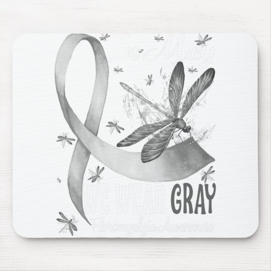 5月に我々は灰色の脳がん衣服を認識度 マウスパッド (正面)
