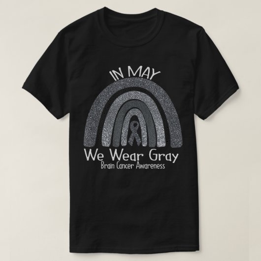 5月に我々は灰色の脳がん衣服を認識度 Tシャツ (デザイン正面)