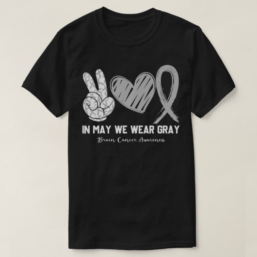 5月に我々は衣服灰色の脳がん認識度月 Tシャツ (デザイン正面)