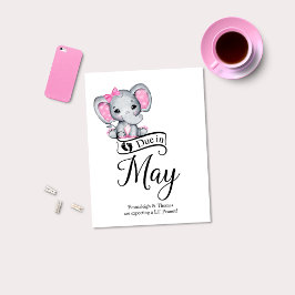 5月に生まれます リトルピーナッツ 赤ちゃん女の子 ゾウ ポストカード