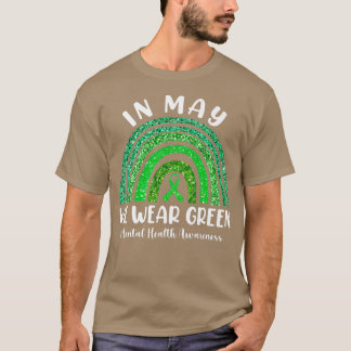 5月に私たちは衣服グリーンメンタルヘルス認識度グリーン Tシャツ