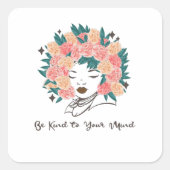 5月に私たちは衣服グリーンメンタルヘルス認識度 スクエアシール (正面)