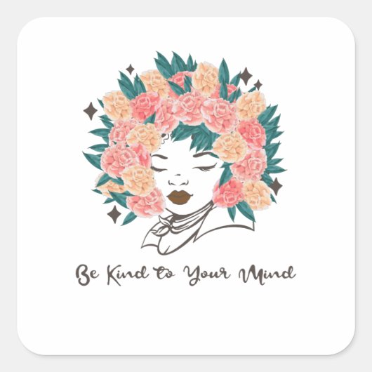 5月に私たちは衣服グリーンメンタルヘルス認識度 スクエアシール (正面)