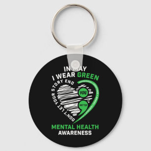 5月に私たちは衣服緑のセミコロンMental Health Aware キーホルダー