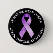 5月に私たち衣服パープル | 嚢胞性線維症認識度 缶バッジ (正面)